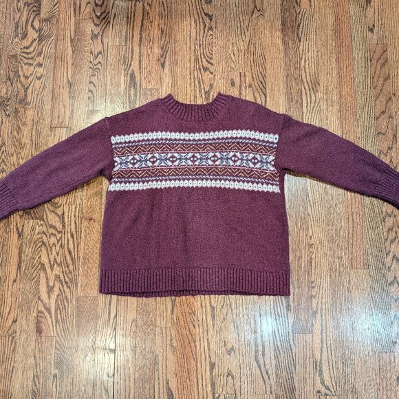 L.L. Bean Sweaters - L.L. Bean Cotton Ragg Crewneck Fair Isle Women's Plus - like new